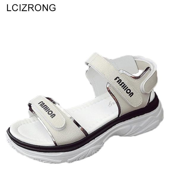 

summer women beach sandals for female 35-40 size 5cm heel platform woman korean style heightening shoes, Black