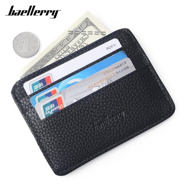 

card holders baellerry super thin small wallet men's leather male holder man slim purse brand designer men bag, Brown;gray