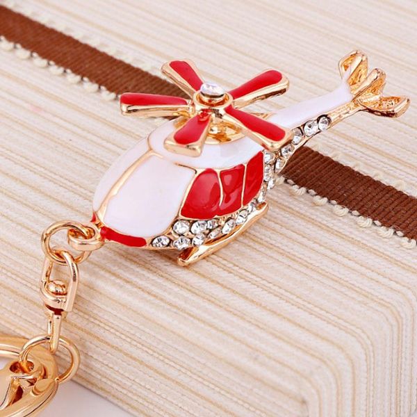 

keychains fashion enamel plane crystal aircraft for women bag pendant rhinestone keyrings accessory gl-5031, Silver