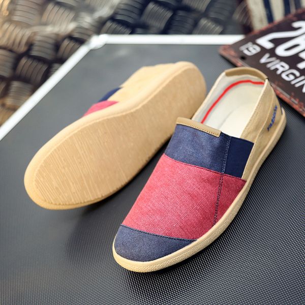 

shoe men simple apartments plimsolls retro-canvas style casual alpargata fisherman shoes plus size 4i3b, Black