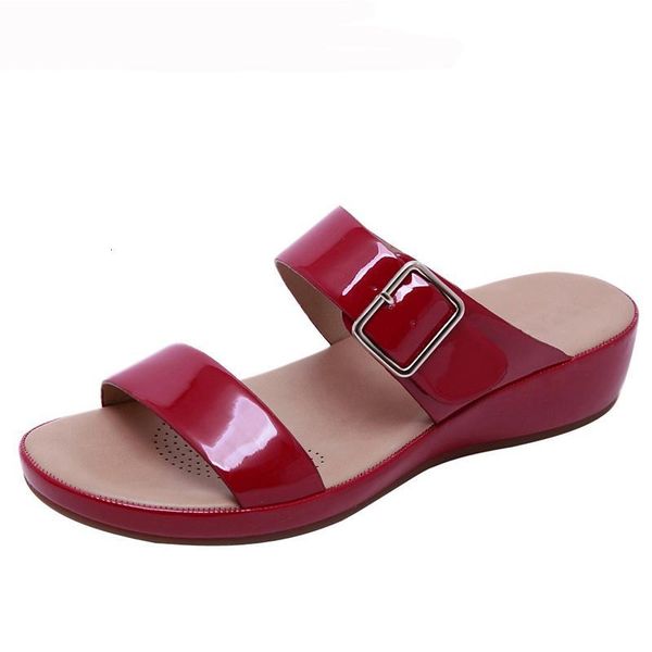 

slippers gktinoo women shoes casual slides summer retro solid mother wedges flip flops 0dvo, Black