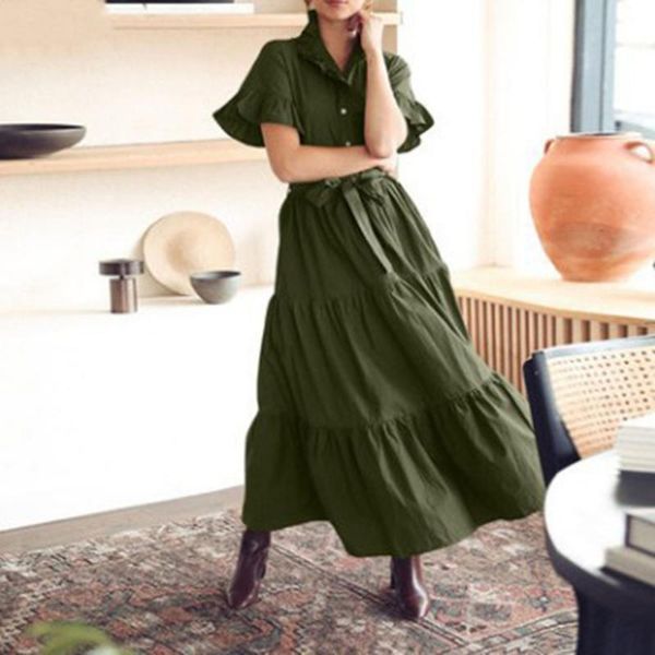 

ethnic clothing japanese style 2021 summer draw back thin temperament solid color splicing long women's dress v-neck flared sleeves, Red