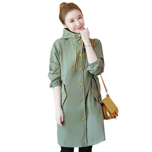 

casual dresses autumn trench coat for women hooded single breasted vintage long sleeve womens windbreaker fashion slim ladies qocn, Black;gray