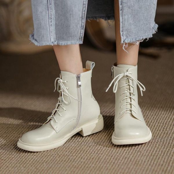 

boots autumn/winter fashion women shoes round toe low heel solid ankle for black chunky