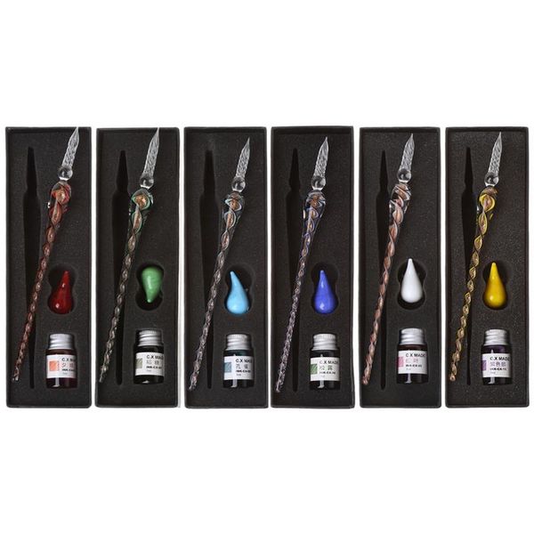 

fountain pens 1 pc vintage handmade art elegant crystal glass dip pen sign ink gift