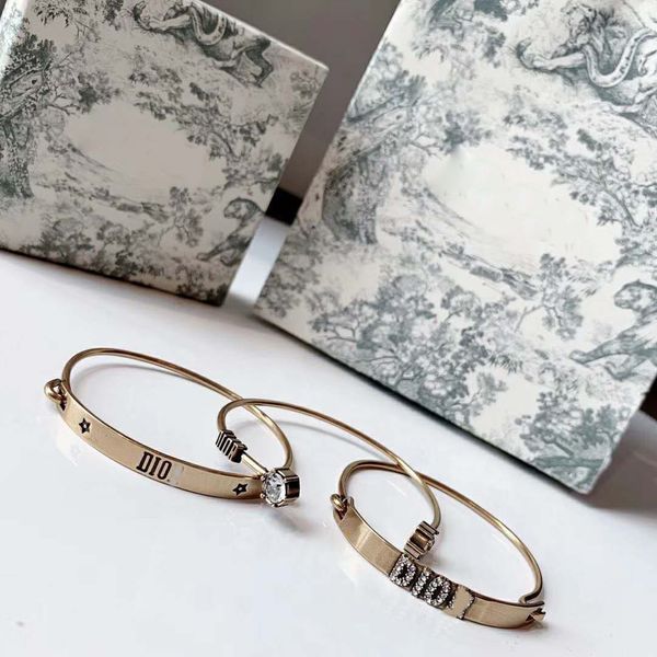 

fashion vintage copper 3pcs in one set bangle bracelet wedding jewelry prevent allergy luxury brand name box packing, Black