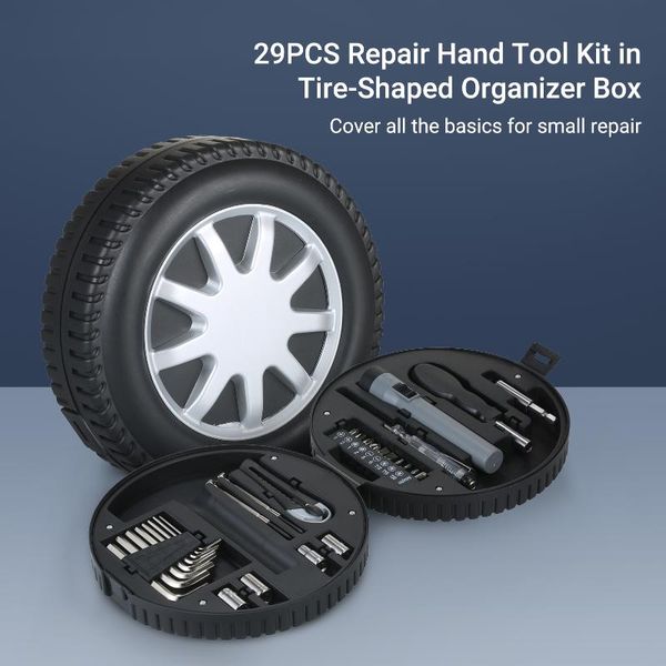 

professional hand tool sets 29pcs repair kit assortment set handy hardware precision screwdriver bits wrench torch withbox