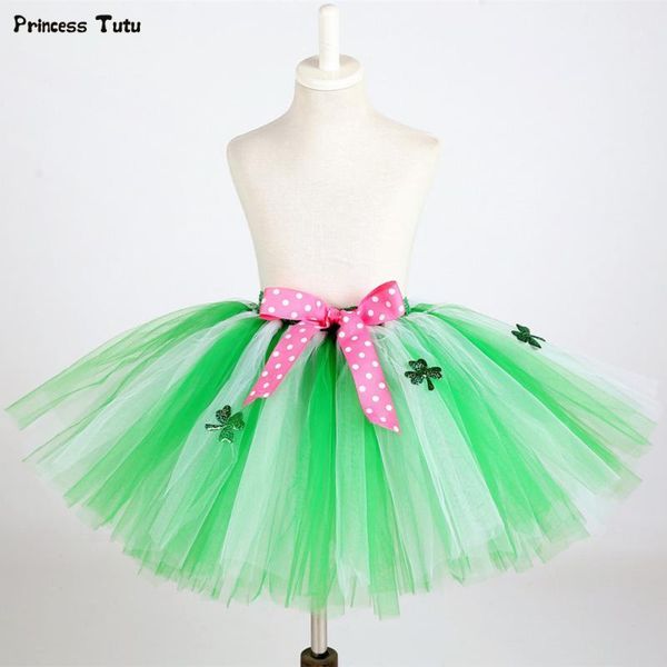 

skirts green girls for kids party dance baby girl tutu skirt fluffy st. patrick's day children princess tulle 1-14years1, Blue