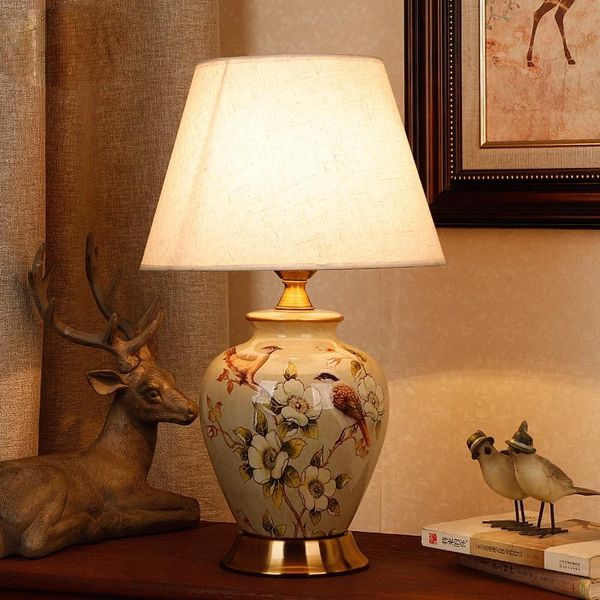 

table lamps chinese simple warm and romantic ceramic lamp for home bedroom living room study american bedside stand