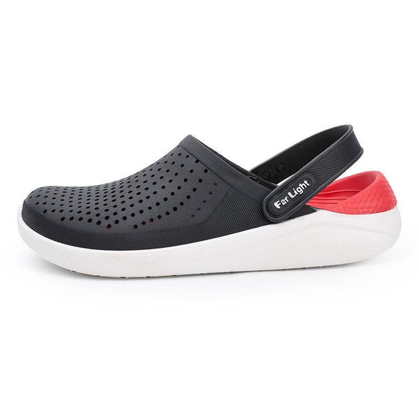 

sandals cowcom 2021 men's baotou dual purpose hole shoes breathable beach korean trend half drag garden wjd, Black