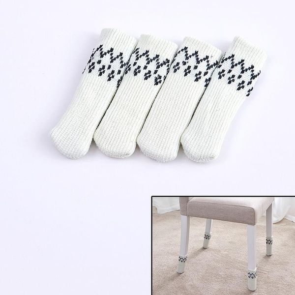 

chair covers floor protection foot pad leg furniture wool knitting cover cat pads protector stool slip