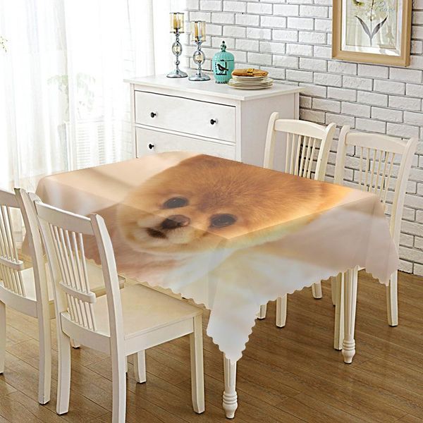 

table cloth cute pet dog art tablecloth household tv cabinet coffee round placemat