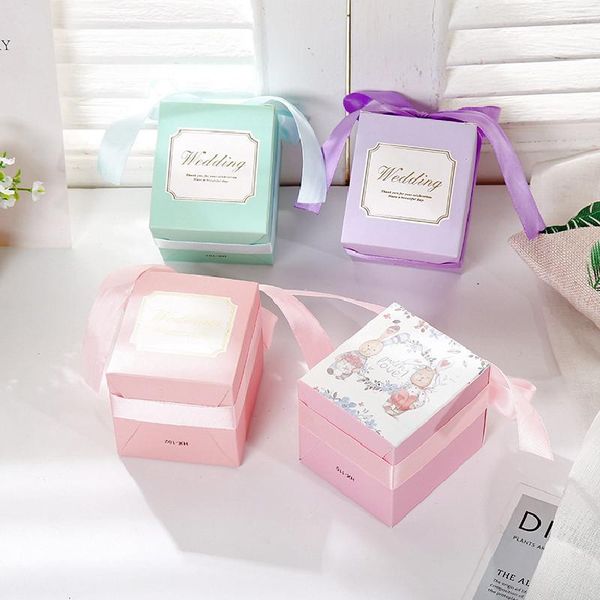 

simple ribbon bow candy boxes weddingÂ engagementÂ bridalÂ showerÂ brideÂ toÂ beÂ bacheloretteÂ party bridesmaid gift decoration supplie wrap