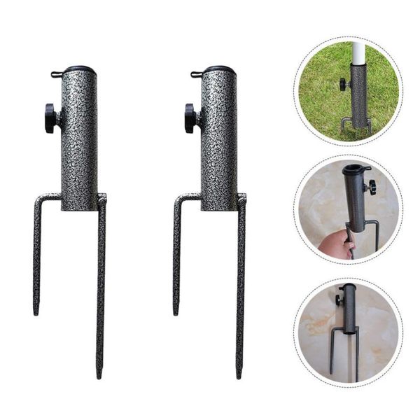 

umbrellas 2pcs beach umbrella anchors bases heavy duty holders (black)