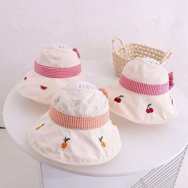 

caps & hats summer kids baby girls bucket hat bow cute sunscreen sunshade beach sun outdoor uv protection fisherman, Yellow