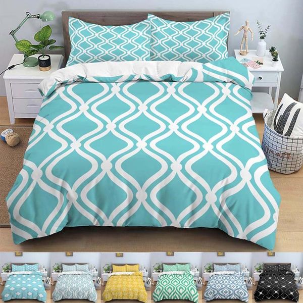 

bedding sets 3d watercolor marble duvet cover  for kids set with pillowcase quilt 2/3pcs king twin size