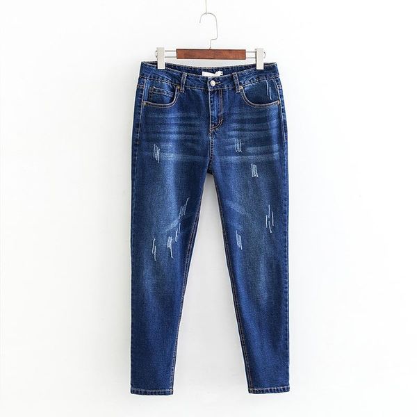 

women's jeans l2 autumn winter plus size women clothing ankle-length 5xl casual fashion loose stretch denim pencil pants 296, Blue