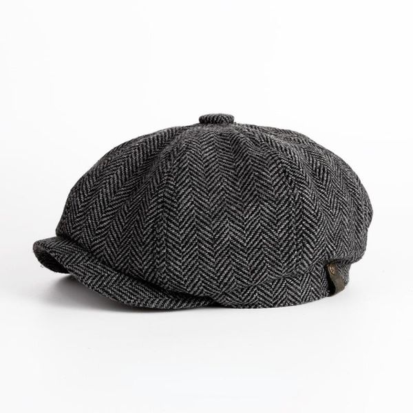 

berets retro spring and autumn casual wool octagonal hat men's peaked cap beret tide summer women's sboy, Blue;gray