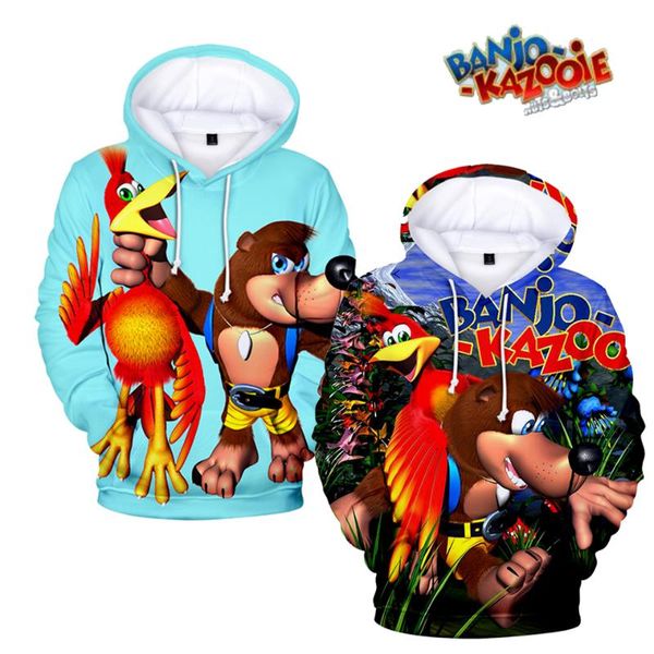 

men's hoodies & sweatshirts 2 to 14 years kids banjo-kazooie tracksuit boys/girls banjo kazooie 3d print sweatshirt children anime cart, Black
