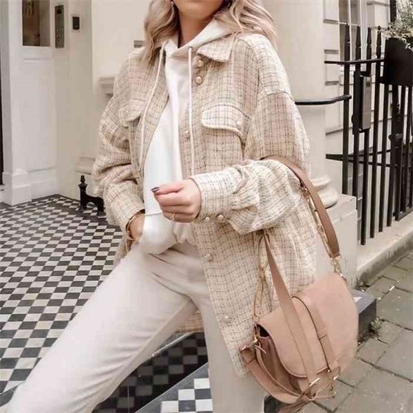 

tweed women pearl button shirts spring fashion ladies oversize thick shirt streetwear female outfits cute girls chic shirts, White