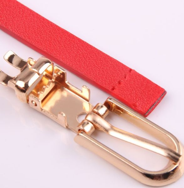 

multi color decorative dress with sweater thin belt women's versatile pin buckle pu small korean trouser, Black;brown