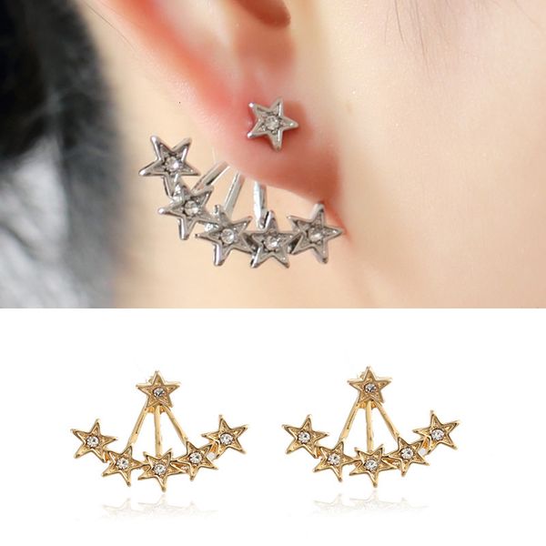 

a1393 retail earrings fan man diamond stars five pointed star earrings, Golden