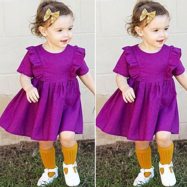 

girl's dresses born baby girls clothes cute dress sundress summer short sleeve ruffle tulle party, Red;yellow