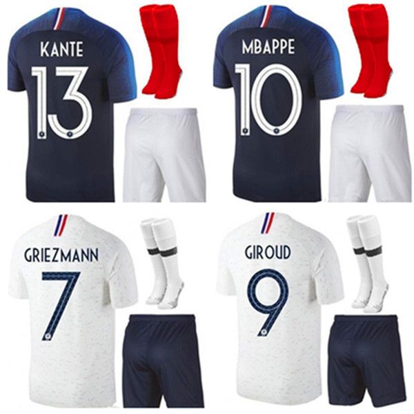 

france soccer jerseys kit men mbappe 18 2 stars dembele pogba giroud lemar griezmann martial kante coman home football jersey wear, Black;yellow