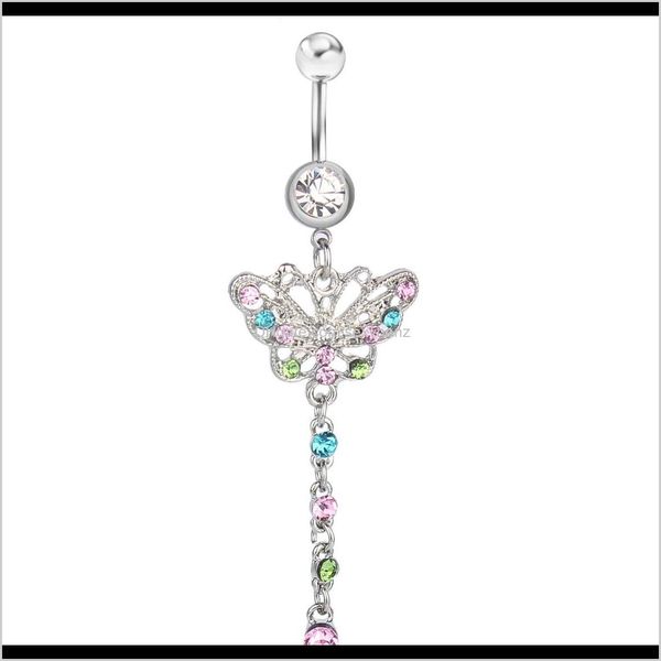 

navel & bell drop delivery 2021 d0190 ( 1 color ) bowknot style button jfc-1148 body rings stainless steel fixing belly bar(10pcs/lot) jewel, Silver