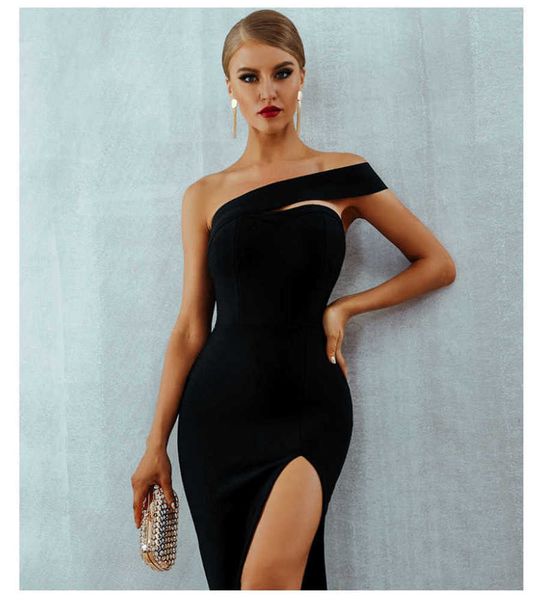 

off the shoulder split bra dress slim, White;black