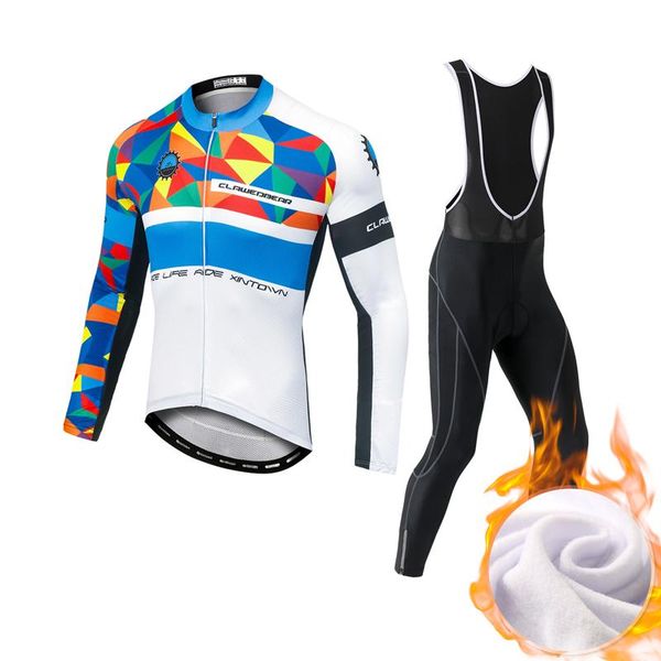 

racing sets yocene fleece thermal cycling winter warm up bicycle clothing windproof windbreaker mtb bike jerseys, Black;blue