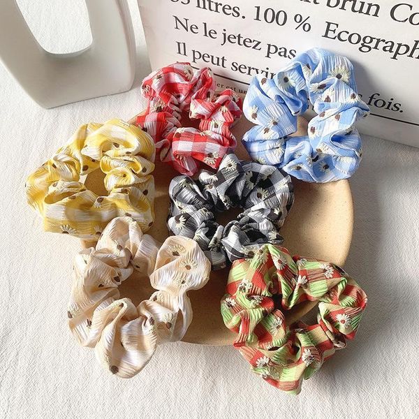

aphrodite striped scrunchies daisy hair bands elastic headband women girls ponytail holder accessories fashion headwear1