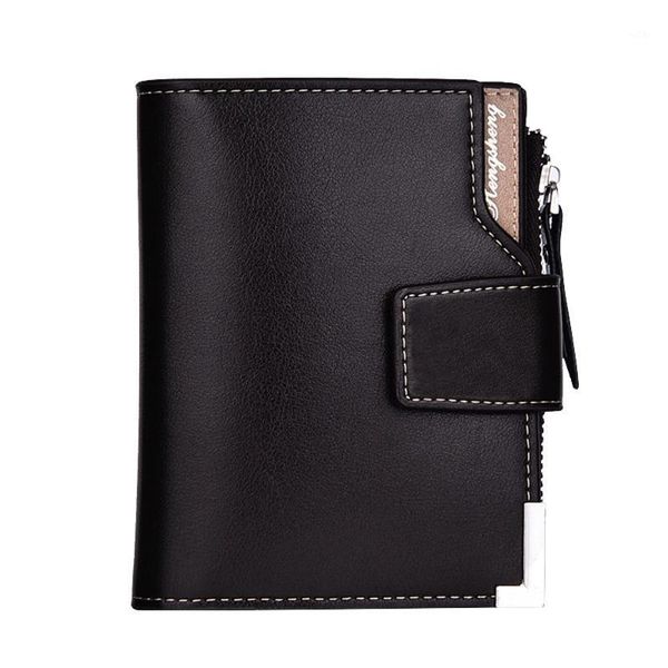 

wallets men fashion solid color hasp leather purse short male clutch wallet mens money bag carteira1, Red;black