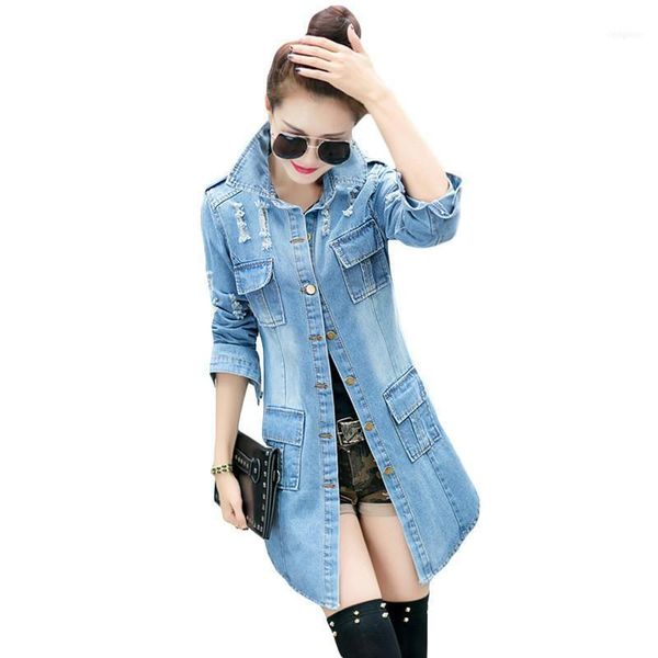 

autumn bomber jackets women hole boyfriend style long sleeve vintage slim denim jacket coats casaco feminino plus size 2xl1, Black;brown