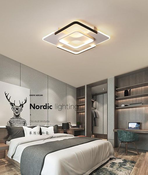 

ceiling lights 2021 bedroom lamp simple modern atmosphere light luxury led square study creative restaurant lamps