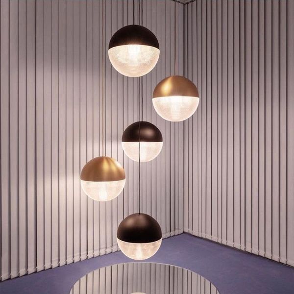 

pendant lamps nordic light luxury round hardware glass small chandelier gold black simple living room dining bedroom bedside bar lighting