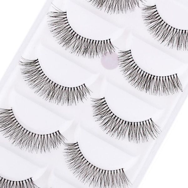 

5pairs natural black long sparse cross false eyelashes thick fake eye lashes extensions eyes makeup cosmetic tools drop