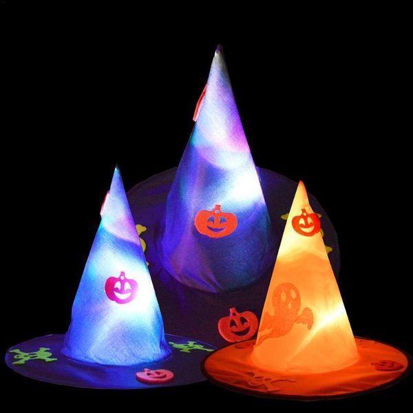

party hats 3pcs led glowing witch hat halloween wizard cosplay costume prop masquerade cap decoration