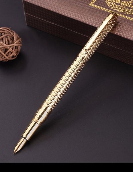 

fountain pens hero metal brushed pen h610 water ripples novelty iraurita fine 0.5mm golden business & office school writing