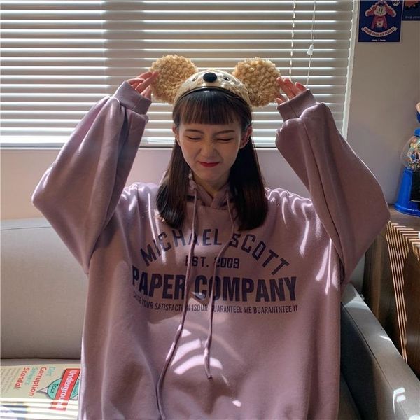 

hoodies hoodies women printed plus velvet thick warm quality loose bf 2xl casual simple womens pullover streetwear high qualit, Black