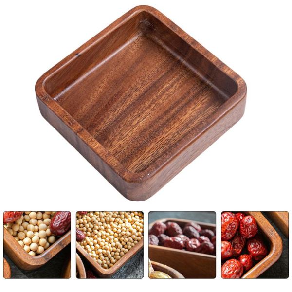 

hooks & rails 1pc wooden food snack tray home service plate