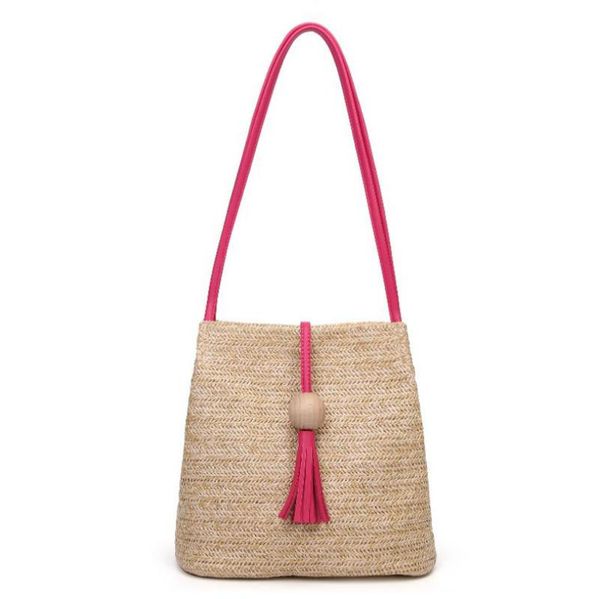 

duffel bags casual shoulder bag boho women messenger crossbody band-woven buckle fashion women's straw
