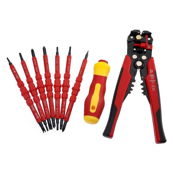 

professional hand tool sets 0.2-6.0mm2 multifunction automatic wire stripper plier tubular crimping tools pliers cutter self-adjustable