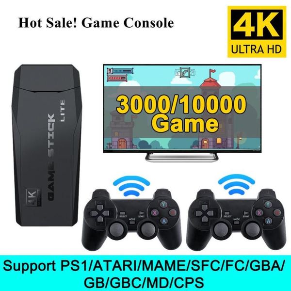 

game controllers & joysticks 1000+ games m8 4k tv video console with 2 2.4g wireless controller support f c ps1 classic mini retro