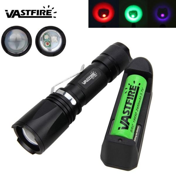 

other led lighting 350 lumens 3x xpe green red uv light adjustable torch lamp for hunting camping
