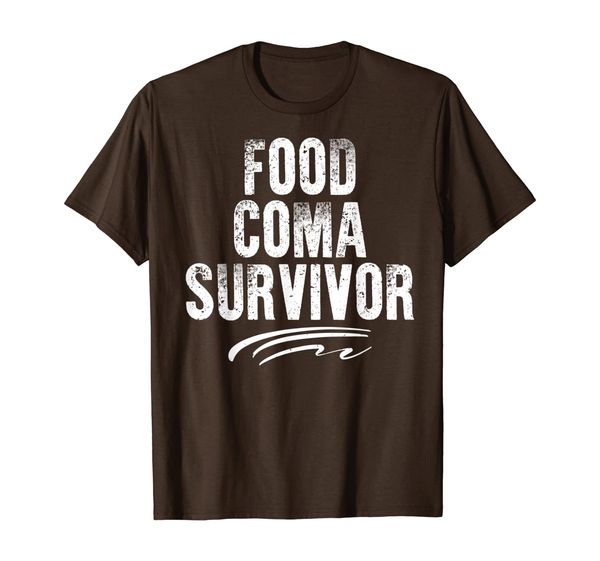 

thanksgiving holiday food coma survivor t-shirt, White;black