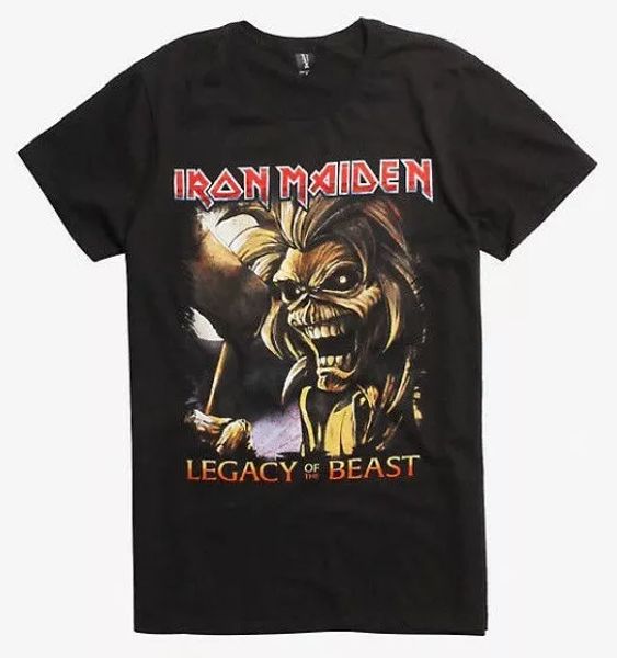 

iron maiden legacy of the beast t-shirt new licensed & official, White;black