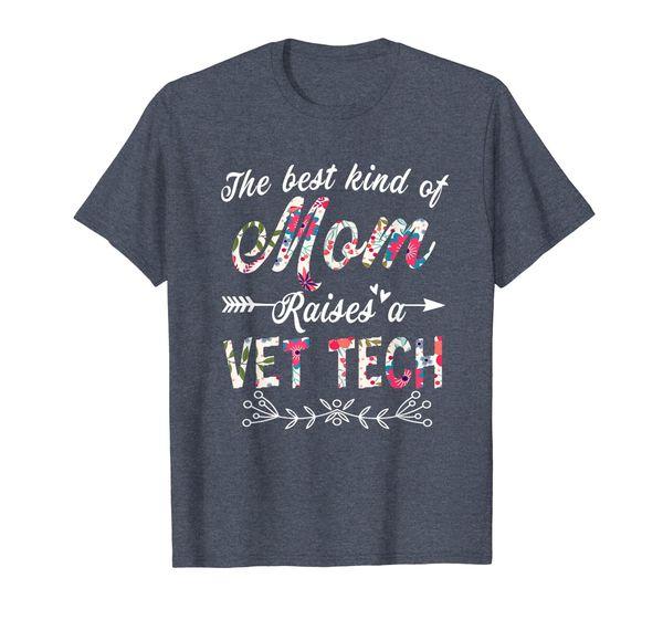 

the kind of mom raises a vet tech flower gift t-shirt, White;black