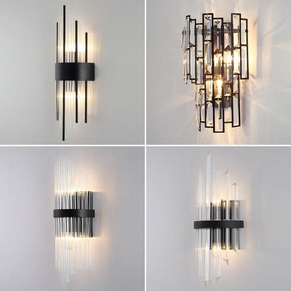 

wall lamp designer post-modern crystal light luxury el club bedroom bedside living room tv background
