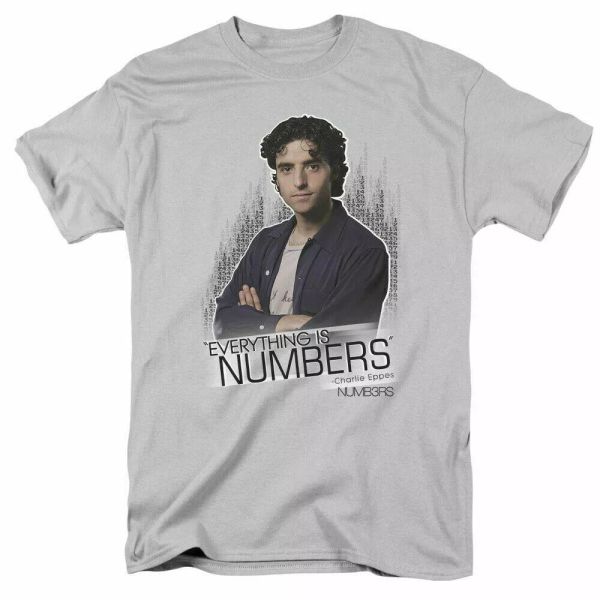 

numbers everything is numbers t shirt mens licensed classic tv charlie silver, White;black